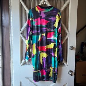 plus Long Sleeve Form Fitting City Lights Mini Dress